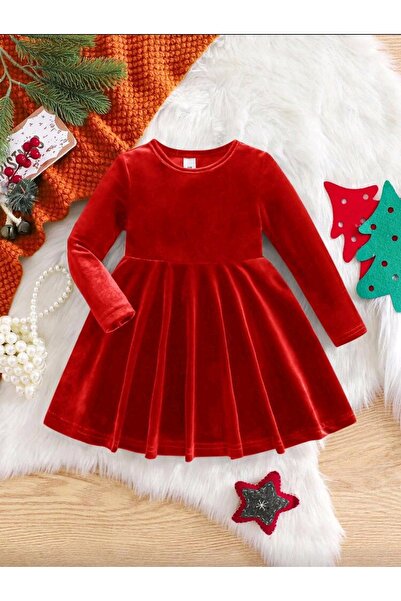 OEM Long sleeve red dress, 6-9 months, 74 cm
