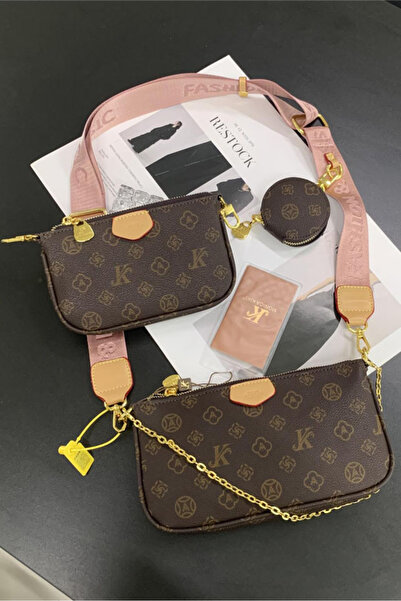 Louis Vettriano Women Shoulder Bag 3 in1 Crossbody Bag with Round Keybag Meta...