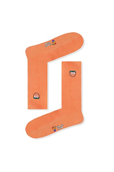 Limmon Store Apricot Embroidered Colorful Socks