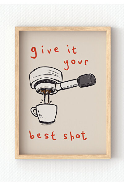 MIOVI WORKS Best Shot | Çerçeveli Modern Minimal Coffee Mutfak Duvar Dekorasy...