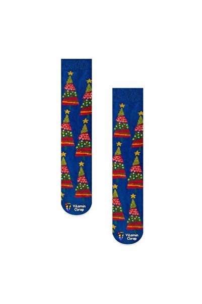 Limmon Store New Year's Glittery Tree Colored Socks