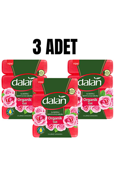 Dalan Organik Gül Gliserinli Banyo & Duş Sabunu 4x150 Gr * 3 Adet