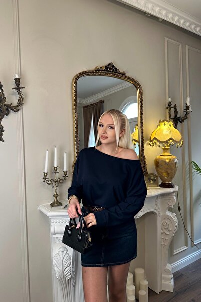 lizge giyim BOAT COLLAR LOW SHOULDER BLUZ