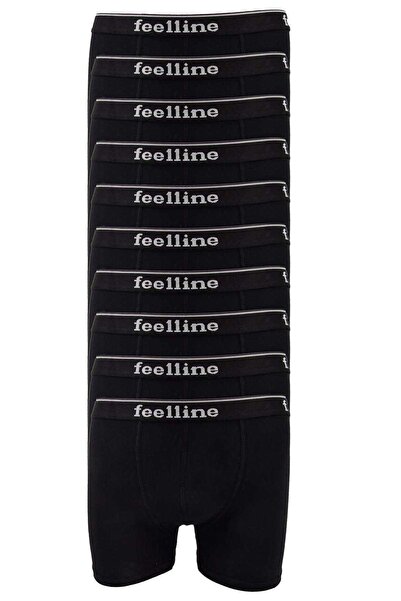 Mestore 10 قطع بوكسر رجالي من Feelline مصنوع من القطن الأسود والليكرا الطبيعي
