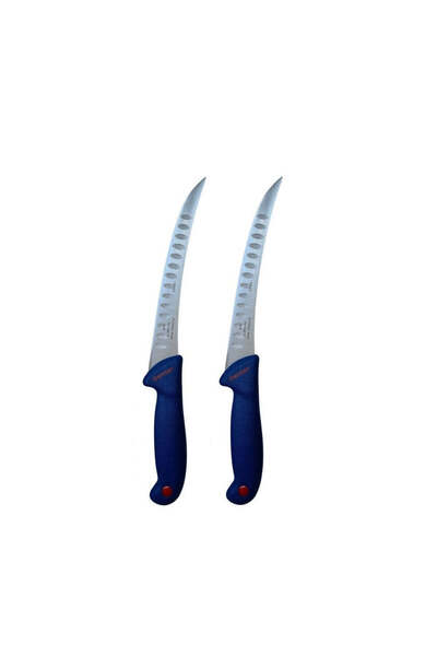 OEM Set of 2 Professional Filleting Knives, Stainless Steel, Blade with Groov...