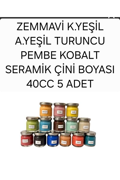 ŞEKERCİMM Seramik çini boyası 40cc 5 adet