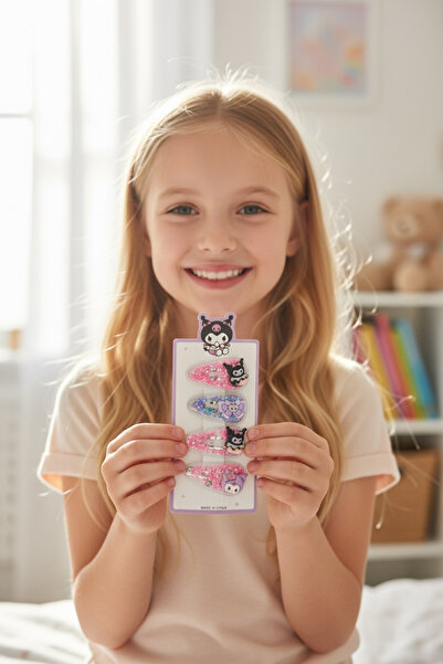 BUCHE Sanrio Kuromi Pullu Çıtçıt Toka Seti