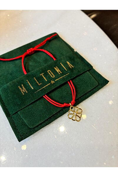 Miltonia 925s Sonsuzluk Çiçek Düğümü Kırmızı İp Gümüş Bileklik