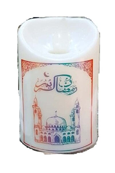 AZOZ MERCHLY شمعة LED بدون لهب مصممة خصيصاً لشهر رمضان