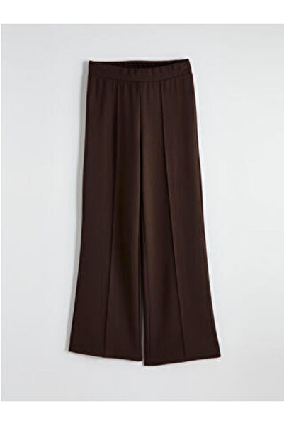 LC Waikiki Brown Wide Leg Women's Sweatpants with Elastic Waist