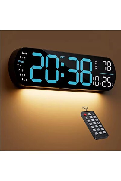plentiful Uzaktan Kumandalı XL Dijital Duvar Saati | 10 Kademe Parlaklık NeoC...