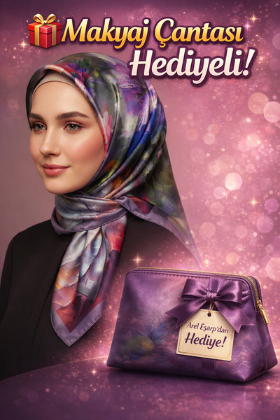 Picasso Silk-Look Purple Colored Crystal Scarf – Twill Stylish Design 90X90