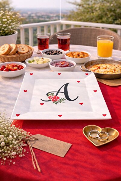 Piatti Naturali Sevgililer Günü Kişiye Özel Harf Kahvaltılık Tabak Sevgiliye ...