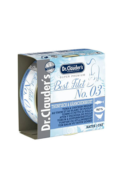 Dr. Clauder'S علب دكتور كلودرز بيست فيليه رقم 3، تونة ودجاج للقطط، 70 غرام، ع...