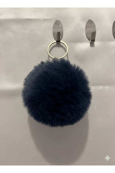 BURUCRAFT PonPon Peluş Anahtarlık (1 ADET) Tavşan Tüylü Anahtarlık Çanta Akse...