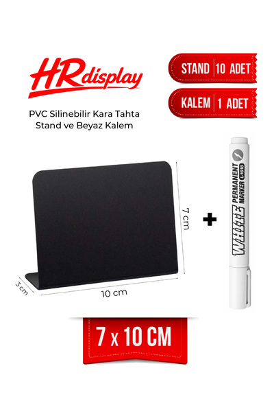 HR Display Silinebilir PVC Kara Tahta Stand Masaüstü Fiyat Vitrin Etiketi | S...