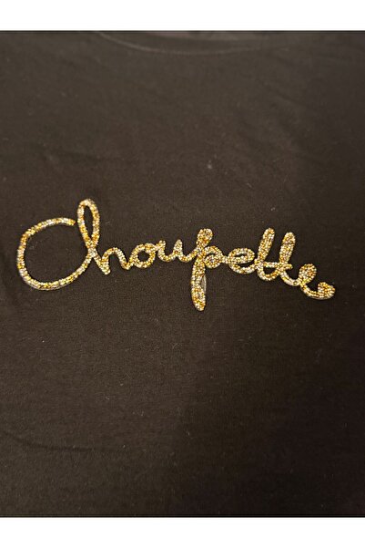 SİSTERS2HC Γυναικείο μαύρο μπλουζάκι με ΚΕΝΤΗΜΕΝΟ ΠΕΤΡΙΝΟ σχέδιο, βασικό στρο...