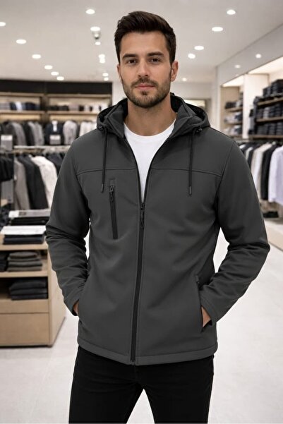 wera Antrasit Erkek, rüzgar ve yağmura dayanıklı, çıkarılabilir kapüşonlu, iç...