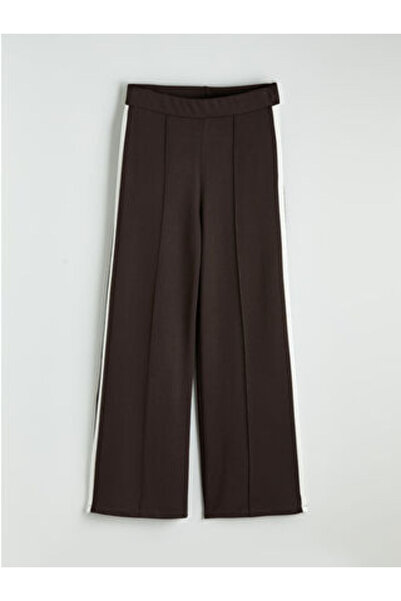 LC Waikiki M1 Sezon Brown Wide Leg Women's Sweatpants with Elastic Waist