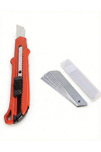 patent 1 Adet Metal Maket Bıçağı + 10 Adet Yedek Uç Keskin ve Dayanıklı