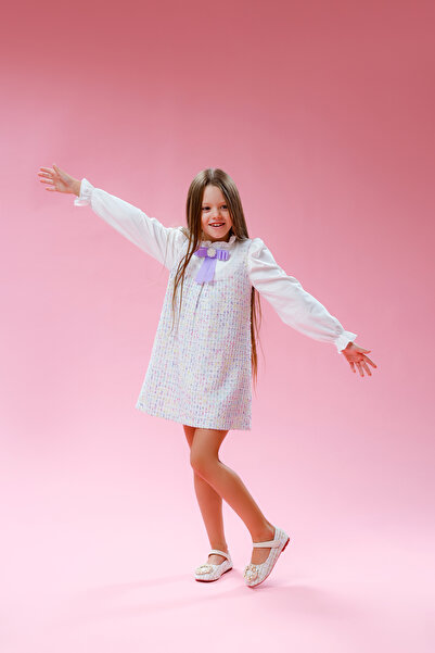 kiddos.ro Rochie fete tweed cu maneci bufante si funda, Charm