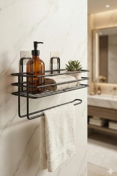 Kitchen Beauty Güçlü Yapışkanlı Raflı Kağıt Rulo Havluluk Peçetelik Siyah Ban...