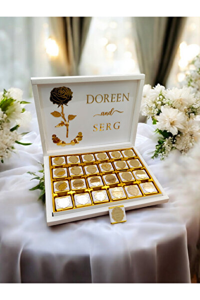 Hayal Sepetim Çiçek Tasarım Kutulu Kız İsteme Çikolatası, Söz Nişan Çikolatası