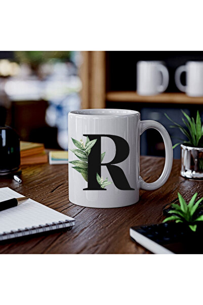 rengine Botanik Letter R Printed Mug