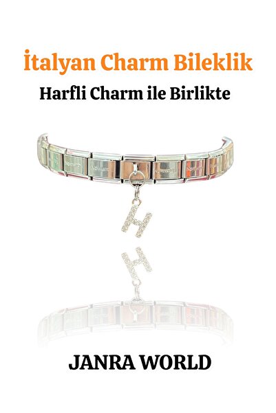 JANRA WORLD Italian Charm Bracelet – Stainless Steel, Fits Any Wrist - with L...