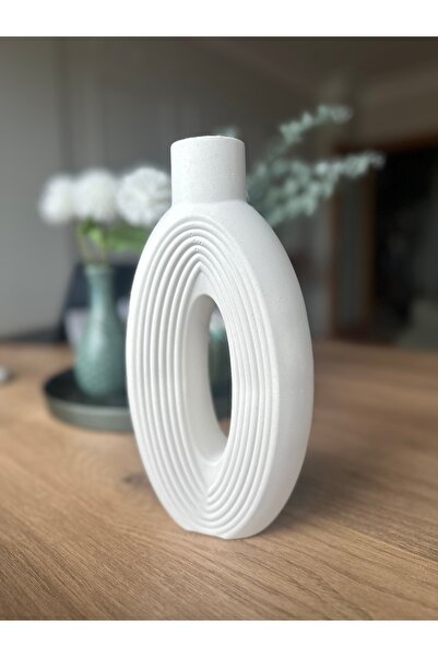 AURA ATELIER Nordic Bohemian White Stone Decorative Vase