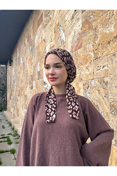 Anatolye وشاح من القماش الشاش بنمط الفهد البني - مضاد للانزلاق ومضاد للعرق (م...