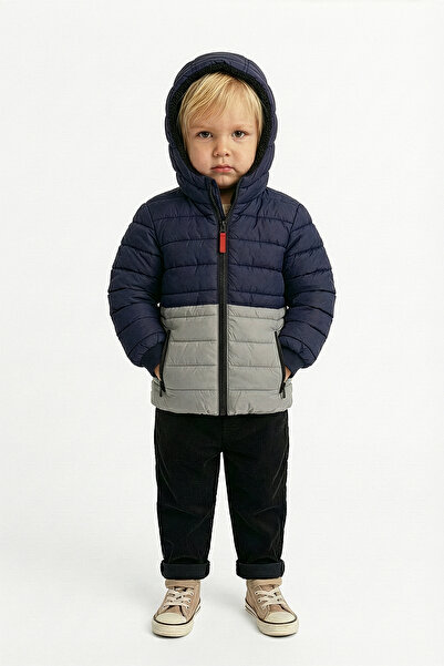 D1fference ERKEK-KIZ Bebek ve Çocuk Şişme Mont Su ve Rüzgar Geçirmez Kürk Ast...