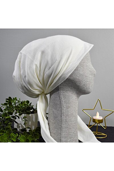 Anatolye Krem Tülbent Eşarp Bone - Kaymaz Terletmez (Kaymayan)