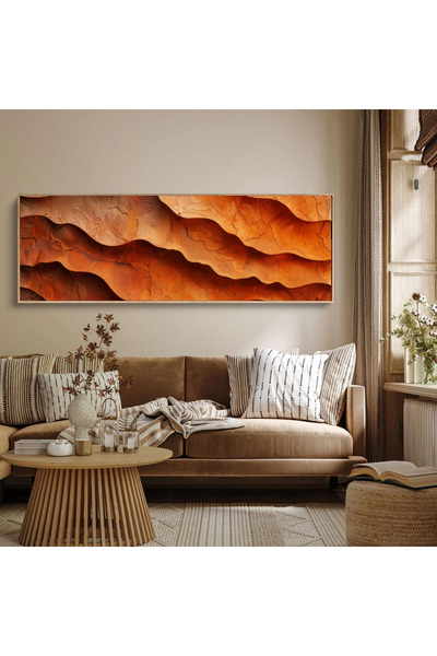 woodhomeworks Tek Parça Gerçek Ahşap Yatay Panorama Çerçeveli Tablo moda tasarım