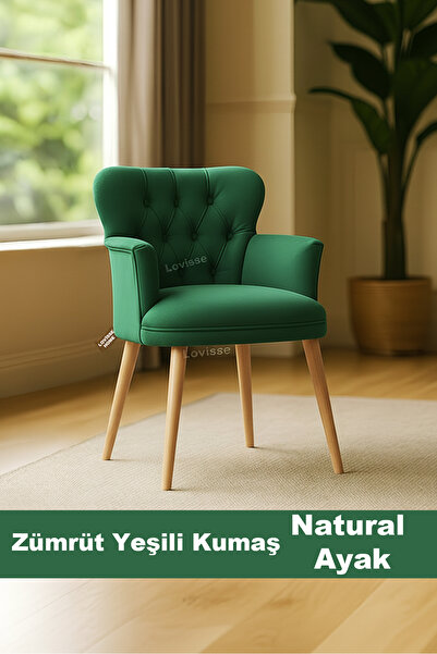 LOVİSSE HOME Zümrüt Yeişili Diva Berjer Tekli Koltuk Ev, Ofis– Bekleme koltuğ...