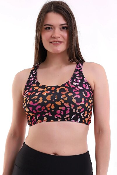 aydenahome Badi Bikini Üstü İç Kısmına Dikili Astarlı Ped Mevcut LEOPAR DESENLİ