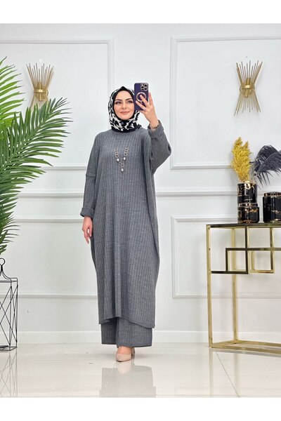 Summer Store Çağla Long Tunic and Trousers Two-Piece Hijab Set