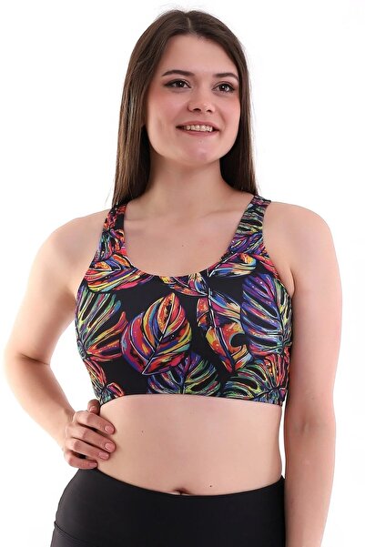 SUERTO Kadın Badi Bikini Tek Üst Bikini Üstü (İç Kısmı Dikili Astarlı Ped Mev...