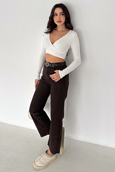 Noa&Noa Дамски дънки с висока талия и прави крачоли – Ash Fade