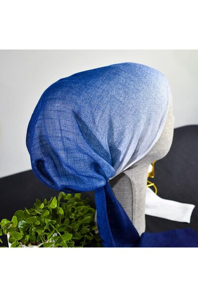 Anatolye Blue Translucent Cheesecloth Scarf Bonnet - Non-Slip, Anti-Sweat (Non-Slip)