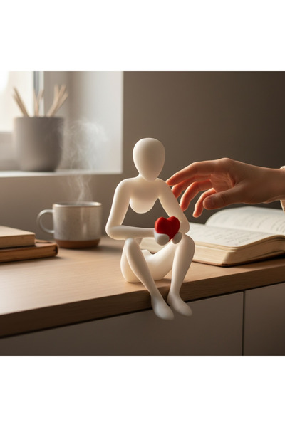 Dekor 🤍 Kalpli Düşünen İnsan Biblosu – Dekoratif Obje