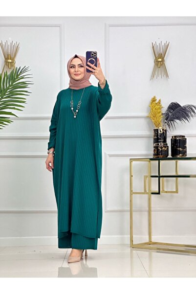 Summer Store Çağla Long Tunic and Trousers Two-Piece Hijab Set