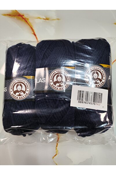 Ören Bayan ATLAS Lacivert El Örgü İpi (3 Adet) - Renk: 019