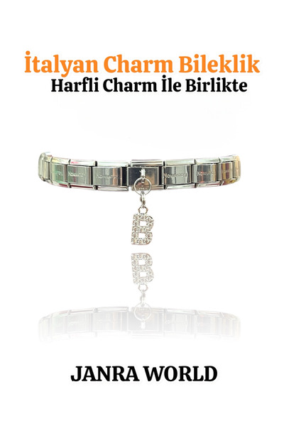 JANRA WORLD İtalyan Charm Bileklik – Paslanmaz Çelik, Her Bileğe Uygun - Harf...