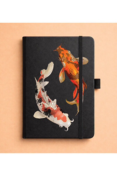 Cekuonline Tarihsiz 192 Sayfa Mini Termo Defter Baskılı Desenli 9x14 cm Siyah...