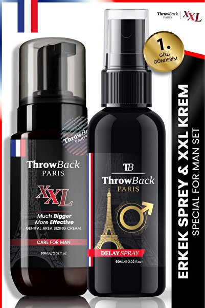 ThrowBack Parıs 2 Lİ Set XXL Erkek ve Bakım Seti – Hacim Destekleyici Krem +U...
