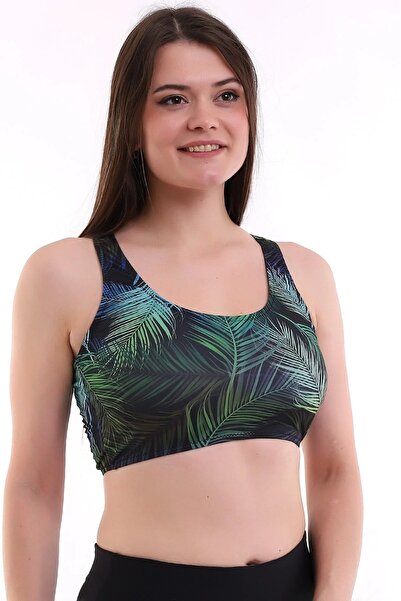 SUERTO Kadın Badi Bikini Tek Üst Bikini Üstü (İç Kısmı Dikili Astarlı Ped Mev...