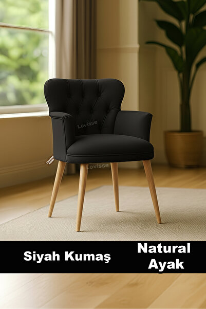 LOVİSSE HOME Siyah Chester Diva Berjer Tekli Koltuk Ev, Ofis– Bekleme koltuğu...