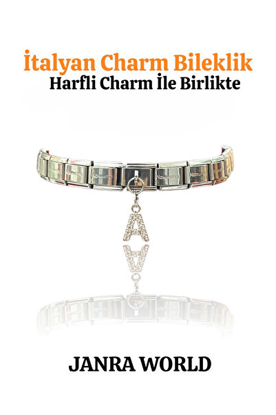 JANRA WORLD سوار إيطالي الطراز - مصنوع من الفولاذ المقاوم للصدأ، يناسب جميع ا...