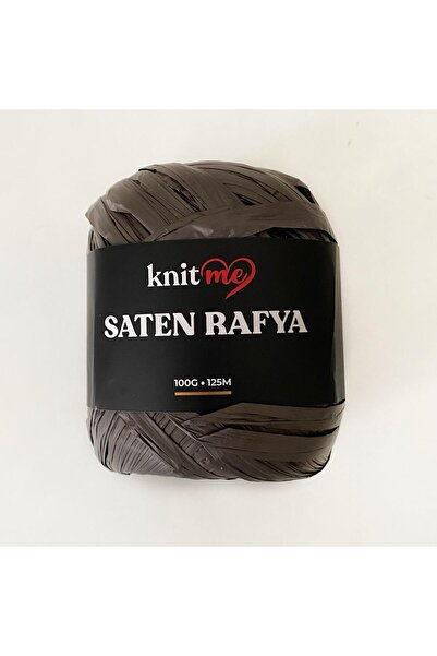 knitme Knit Me Saten Rafya-Raffia İplik 100 Gr Kahve